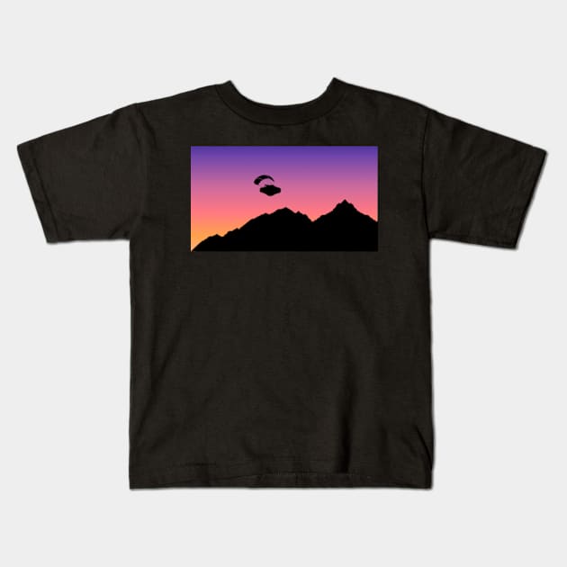 Surreal paragliding Kids T-Shirt by peraspera